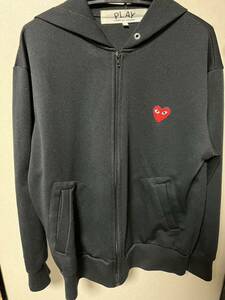 ジップパーカー スウェット 長袖 パーカー ジップアップパーカー L コムデギャルソン　play comme des garons