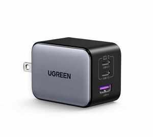 UGREEN NexodeX 充電器 【当社比最小65W 急速充電器】 USB-C*2とUSB-A*1 PD急速充電器