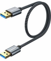 SUNGUY USB3.0タイプA-タイプA(オス-オス)5Gbps高速データ転送ケーブル50㎝ 金メッキコネクタ 高耐久性 ナイロン編み 特価品_画像1