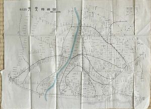 東京急行 電車バス 路線図 昭和32年4月 1957年　発行等詳細不明　50×36cm　S2y