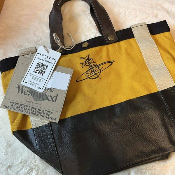 新品タグ付き◆ヴィヴィアンウエストウッド アフリカバッグ 2way トート VivienneWestwood トートバッグ バイカラー たっぷり収納 茶系