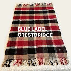 【美品】BLUE LABEL CRESTBRIDGE 大判ストール 定番赤チェック柄