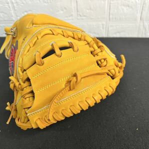 【FS0128】ミズノ MIZUNO キャッチャーミット グローブ グラブ オレンジ 野球 軟式用 捕手用 ハイゴールドヴィクステ ヴィクトリーステージの画像3