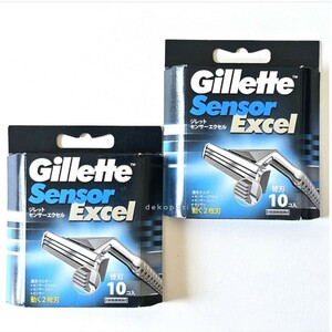 【送料無料】　新品・未開封　ジレット　センサーエクセル　替刃　１０コ入り　２箱　☆　替え刃　かえば　Gillette Sensor Excel　替えば