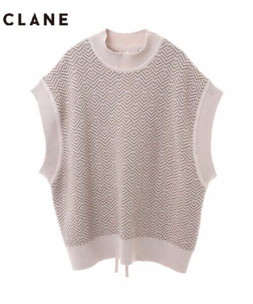 【CLANE】BACK SLIT KNIT VEST コットンニットベスト