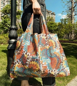 # new goods # eko-bag [.. feather ][ large pattern ][ pattern :C] high capacity compact easy lovely convenience shopping bag 