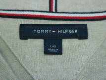 A113/TOMMY HILFIGER/トミー ヒルフィガー/Vネックコットンニット/セーター/メンズ/Lサイズ/ベージュ/薄手_画像4