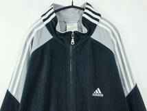 B21/Adidas/アディダス/03s/ベロアライクトラックジャケット/ネイビー×グレー系/メンズ/XLサイズ相当_画像2