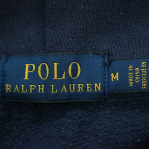 B113/POLO Ralph Lauren/ポロラルフローレン/ビッグプリント/フードスウェットパーカー/ネイビー系/メンズ/Mサイズの画像5