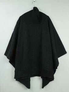 B117/L*EQUIPE YOSHIE INABA/rekip Yoshie Inaba / made in Japan / wool knitted poncho sweater / black group / lady's /38 size 