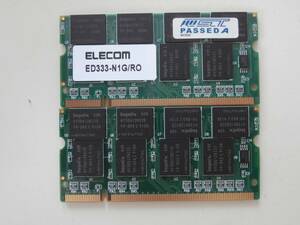 DDR333 PC2700 200Pin 1GB×2枚セット hynixチップ ノート用メモリ