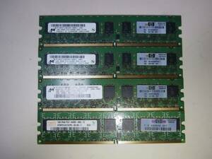 DDR2 800 PC2-6400 CL6 240PIN 1GB×4枚セット Micron / hynix チップ ECC付メモリ