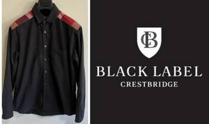 定価25,300円 BLACK LABEL CRESTBRIDE ブラックレーベルクレストブリッジ/ノバチェック切り替え コットンツイルシャツ BLACK