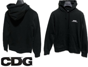 CDG コムデギャルソン 胸ロゴ フーデット スウェットパーカー BLACK JUNYA HOMME PLUS play GANRYU deux 縮絨