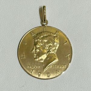 K18 コイン型 ペンダントトップ ネックレストップ メダル