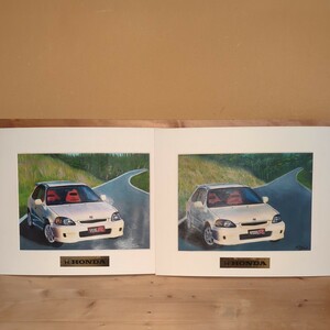 Art hand Auction 혼다 시빅 타입 R 도장 HONDA CIVIC 2개, 자동차, 오토바이, 자동차 관련 상품, 다른 사람