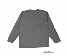 Velocette ベロセット // 長袖 テレコストライプ柄 Vネック Tシャツ・カットソー (グレー系×黒) サイズ L_画像2