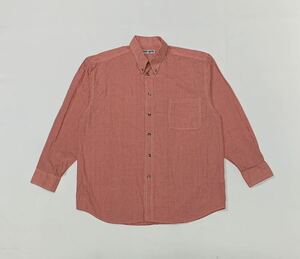 BEST WEAR // 長袖 ギンガムチェック柄 ボタンダウン シャツ (赤系×白) サイズ L