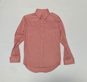 ABAHOUSE アババウス // 長袖 ドゥエボットーニ ピンホール シャツ・ワイシャツ (コーラルピンク系) サイズ 39-M