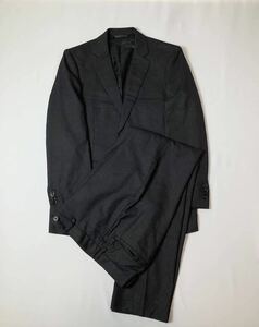 THE SUIT COMPANY ザスーツカンパニー // SUPER120' 総裏 長袖 バーズアイ シングル スーツ (杢黒系) サイズ 170-8Drop (M・W76)