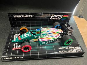 ミニチャンプス pma 1/43 400860020 ベネトンB186 BMW #20 ゲルハルト・ベルガー 1986 デトロイトGP 