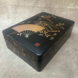  lacquer ware case library gold lacqering cover attaching storage box writing inserting Japanese style small articles old Japanese-style house tradition industrial arts 
