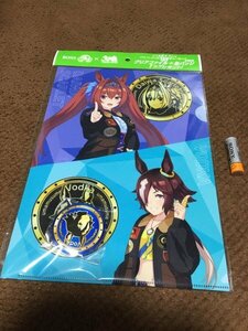 サントリーBOSS× ウマ娘　クリアファイル +缶バッジ◆ダイワスカーレット/ウォッカ ◆缶バッジは ウォッカ