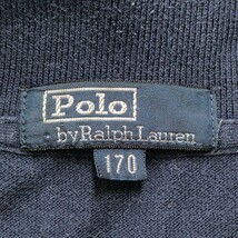 2403034 POLO RALPH LAUREN ポロラルフローレン ロゴ刺繍 赤ポニー ワンポイント 半袖ポロシャツ 紺 170_画像9