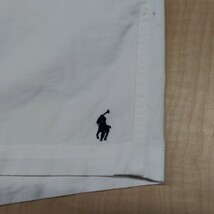 2403035 POLO RALPH LAUREN ポロラルフローレン CLASSIC FIT6 ロゴ刺繍 紺ポニー ワンポイント ショート ハーフパンツ 白 M クリーニング済_画像3