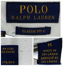 2403035 POLO RALPH LAUREN ポロラルフローレン CLASSIC FIT6 ロゴ刺繍 紺ポニー ワンポイント ショート ハーフパンツ 白 M クリーニング済_画像7