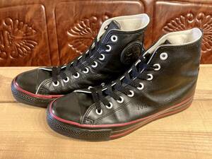 ★☆90s!USA!レア!converse ALL STAR JOHN RICHMOND 黒 レザー 7.5 26cm コンバース オールスター ジョンリッチモンド ハイカット 241☆★