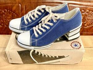 ★☆90s!希少レア!converse ALL STAR HI HEELED ネイビー 7.5 24.5cm コンバース オールスター ハイヒールド 紺 デッド ビンテージ 241☆★