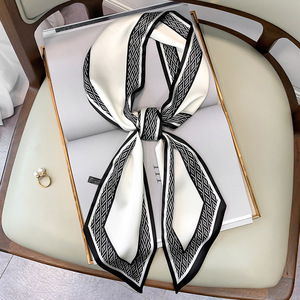 【JS-24】新品レディース スカーフ ストール巻き方 首元 おしゃれ 飾りシルク風 鋭角 多機能ネッカチーフ