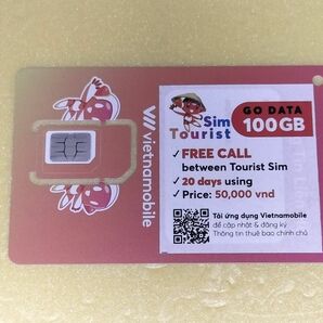 VIETNAMOBILE SIMカード 20日 100GB　ベトナム旅行に