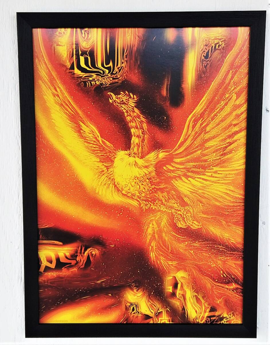 Dragon Year Fair♪ Contemporary artist☆Painter Hakudo Orange Magic+Phoenix (Reproduction) Signed / Contemporary Art ART Dragon Painting Free Shipping♪, Artwork, Painting, others