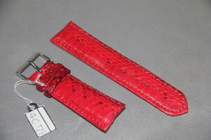 圖團鬧★4C71★激レア★コブラの皮の時計のベルト24mm用赤色