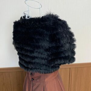 CECIL McBEE ボレロ ラビットファー パーティドレス 毛皮 ポンチョ ショール