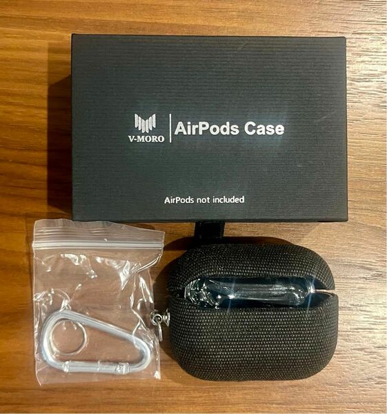 V-MORO AirPods Pro 2 ケース(2019/2022) 第2世代用 キャンバス収納ケース 分離式 カラビナ付き