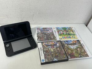 Nintendo ニンテンドー3DSLL 本体　ソフト4本セット　SPR-001(JPN) ブラック 充電器なし　とびだせどうぶつの森　ドラゴンクエストシリーズ