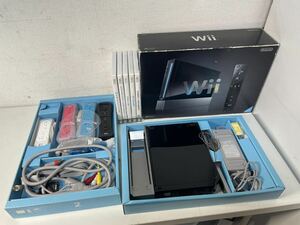 任天堂 Nintendo Wii 本体　ソフト5本セット　RVL-001(JPN) ブラック RVL-S-KJ(JPN) マリオカート　スマブラX WiiSports 