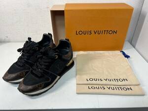 LOUIS VUITTON ルイヴィトン ランアウェイライン スニーカー スエード レザー×メッシュ ブラック レディース 23.5~24cm 37