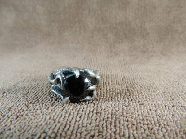【値下げ交渉可】ヴィンテージ リング 指輪・925刻印有り・一粒石約10ミリ付き・美品・13号・16.90g 