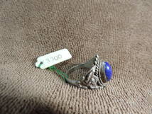 ヴィンテージ・未使用・リング 指輪 925シルバー刻印あり・美品・ブルー宝石付き・15号・6.10g_画像2