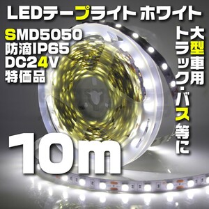 テープライト 10m ホワイト 24V LED 防水 60LED SMD5050