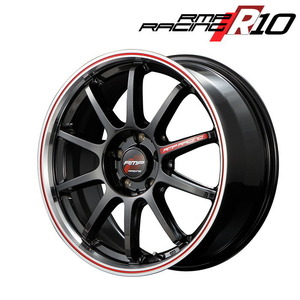 MID RMP RACING R10 (クリスタルブラック/リムポリッシュ+レッド) シビック FK8 アルミホイール 4本セット 18×8.5J 5H PCD120 +45