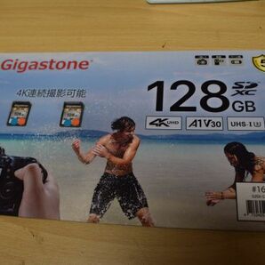 ★SDXCカード 128GB ｘ2枚 Gigastone UHS-I U3 V30 A1 FullHD UHD対応 SDカード ★未使用品開封のみ★の画像1