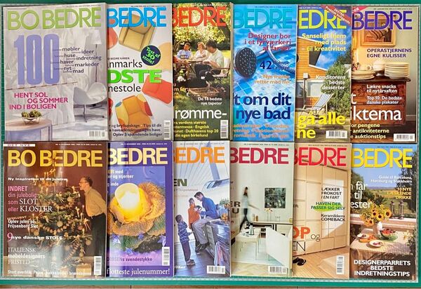 デンマークインテリアライフタイル誌 BO BEDRE 1998年 コンプリート12冊 北欧 ウェグナー エルデコ フリッツハンセン