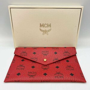 【美品】MCM ポーチ＜小物＞エムシーエム ノベルティ― ロゴ レッド系 ブランド ファッション