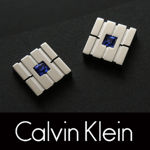 8479*CK Calvin Klein * cuffs * silver × blues tone * cuffs button ~ cuff links * Onward . mountain *Calvin Klein* new goods 