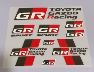 トヨタ GR Gazoo Racing ガズーレーシング ステッカー シール ヤリス 86 スープラ GR SPORT 9点セット ブラック②